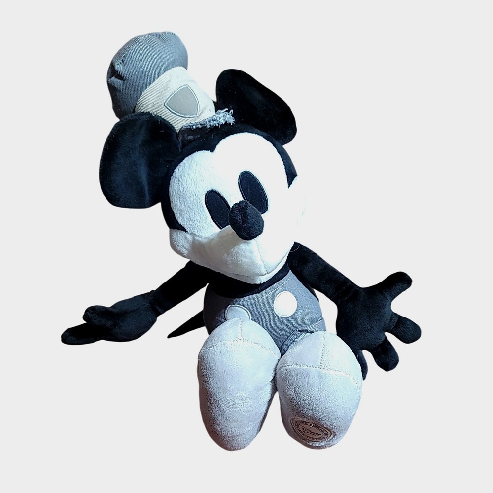 Disney Authentic Mickey Mouse Plush Toy StuAnimal Classic Black White Chef Hat